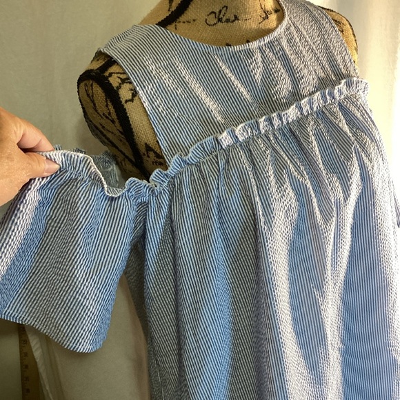 Andree baby doll Blue Off-Shoulder Dress size M - Picture 2 of 5